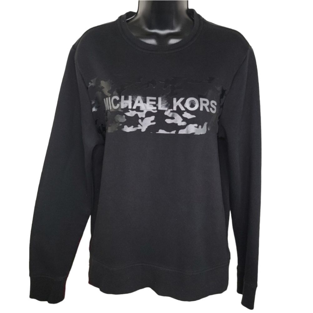 Michael Kors black camo crewneck sweatshirt size medium